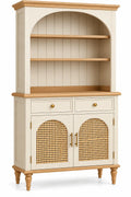 Libreria, vano superiore ad arco e ante intrecciate, beige/marrone